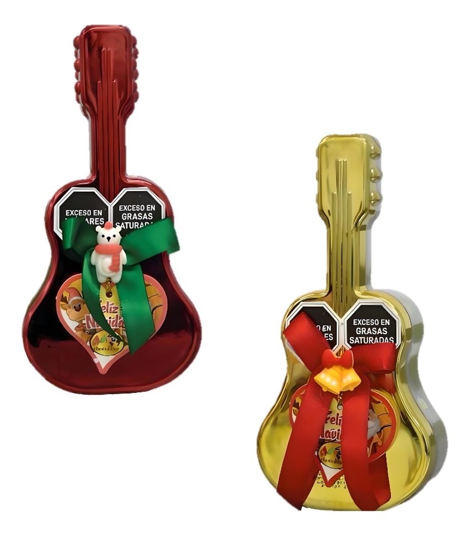 Estuche Regalo Chocolates Navideños Guitarra Navidad X 2 Uds